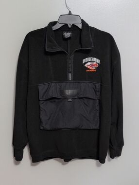 Men's Black Quarter-Zip Pullover Susquehanna University River Hawks Medium